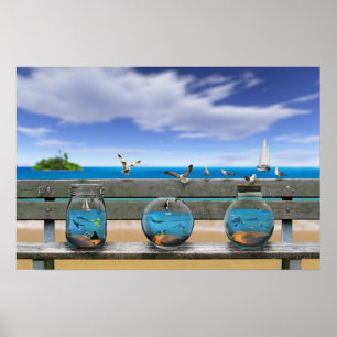 Souvenirs vom Strand Poster