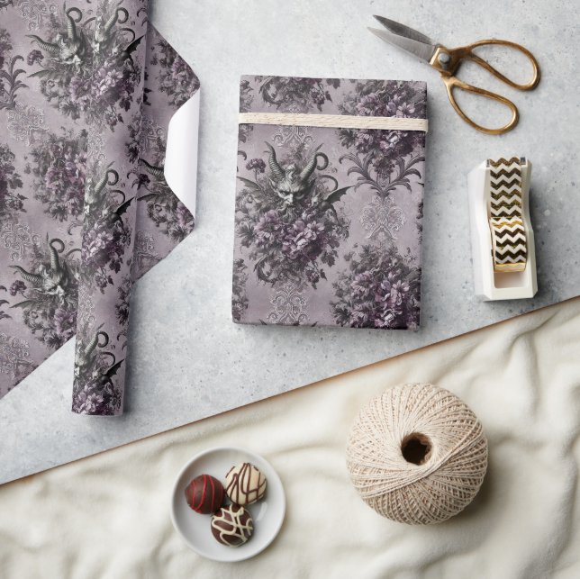 Souverän der Untoten - Gothic Floral Bandana Geschenkpapier (Kunsthandwerk)