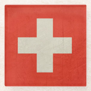 Souveräne Staatsflagge des Grunge von der Schweiz Glasuntersetzer
