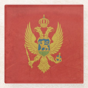 Souveräne Staatsflagge des Grunge von Montenegro Glasuntersetzer