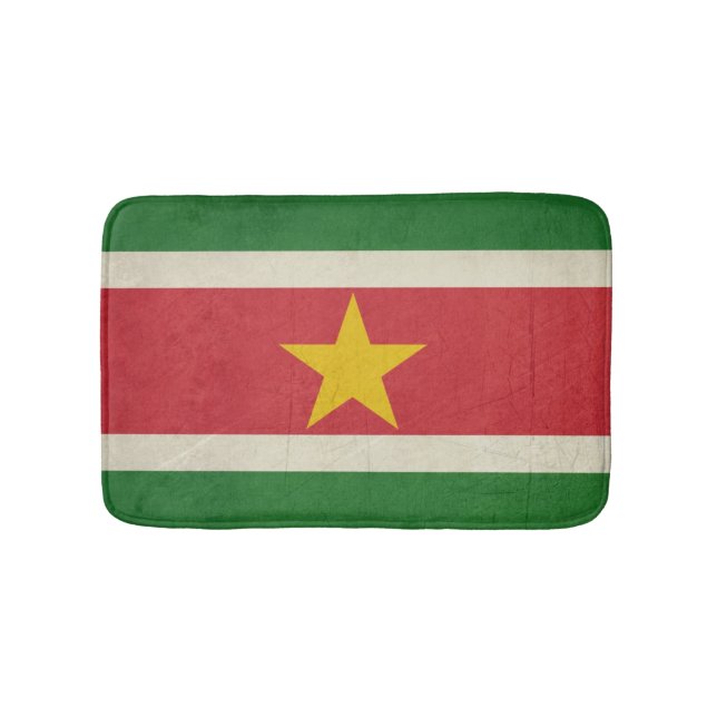 Souveräne Staatsflagge des Grunge von Surinam Badematte (Vorderseite)