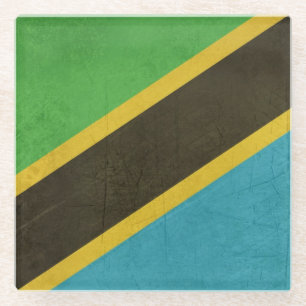 Souveräne Staatsflagge des Grunge von Tanzania Glasuntersetzer
