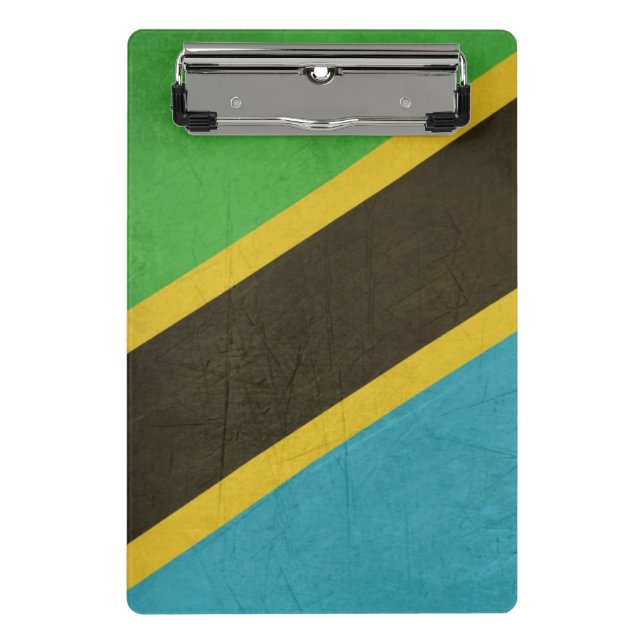 Souveräne Staatsflagge des Grunge von Tanzania Mini Klemmbrett (Vorderseite)