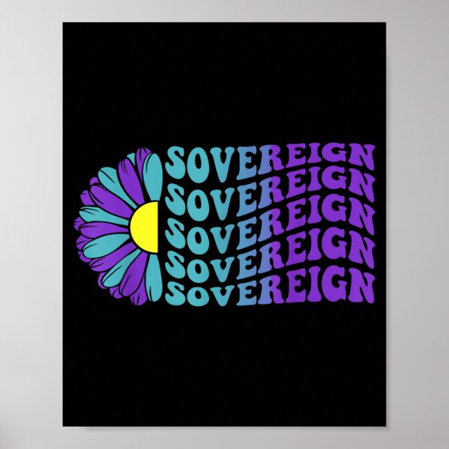 Souveräner Suizidpräventions-Bewusstseinssonnenblu Poster (Vorne)