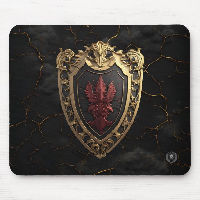 Souveränes Rubinrotes Barock-Gaming  Mousepad (Vorne)