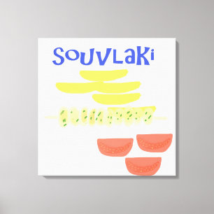 Souvlaki Griechen-Malerei Kunst Leinwanddruck