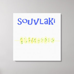 Souvlaki Griechen-Malerei Kunst Leinwanddruck