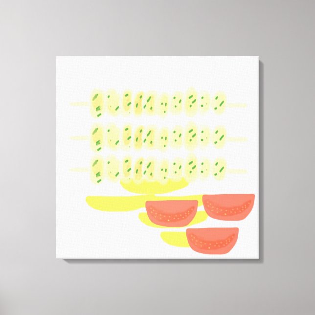 Souvlaki Griechen-Malerei Kunst Leinwanddruck (Vorderseite)