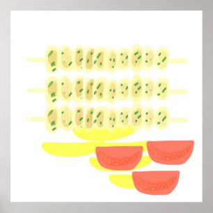 Souvlaki Griechen-Malerei Kunst Poster