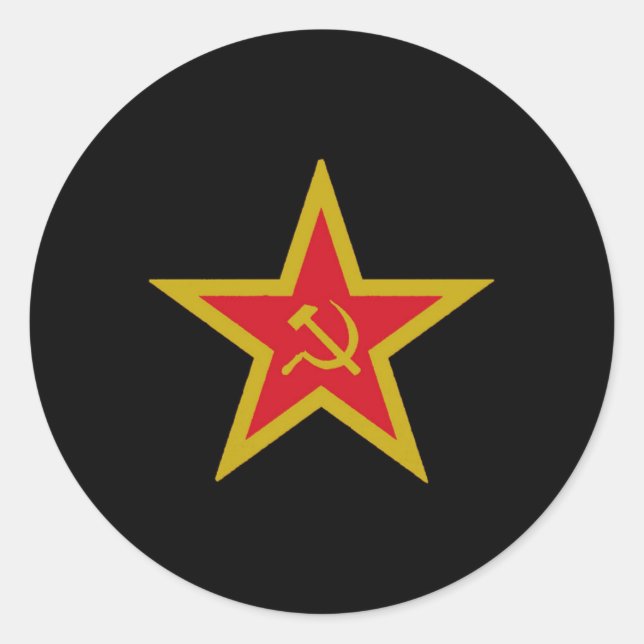 Soviet Union Communist Star Flag Runder Aufkleber (Vorderseite)