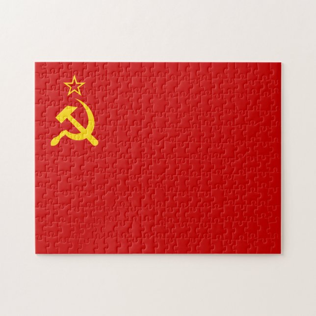 Soviet Union Flag, USSR, CCCP, Communism, Lenin Puzzle (Horizontal)