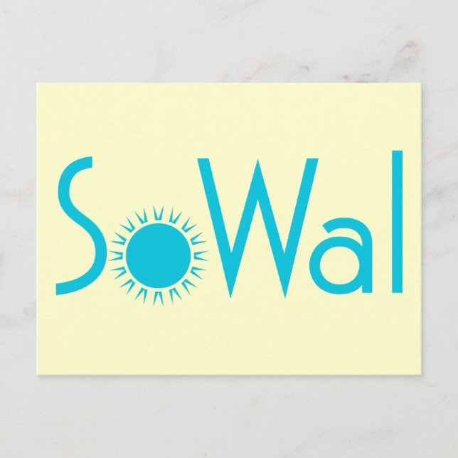 SoWal South Walton Landkreis mit Sun Postkarte (Vorderseite)