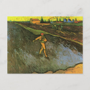 Sower, Arles in Background(F575a)Van Gogh Fine Art Postkarte