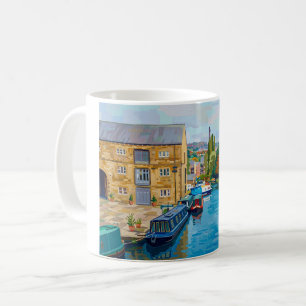Sowerby Bridge Kanalbassin im Vintage-Stil Kunstpr Kaffeetasse
