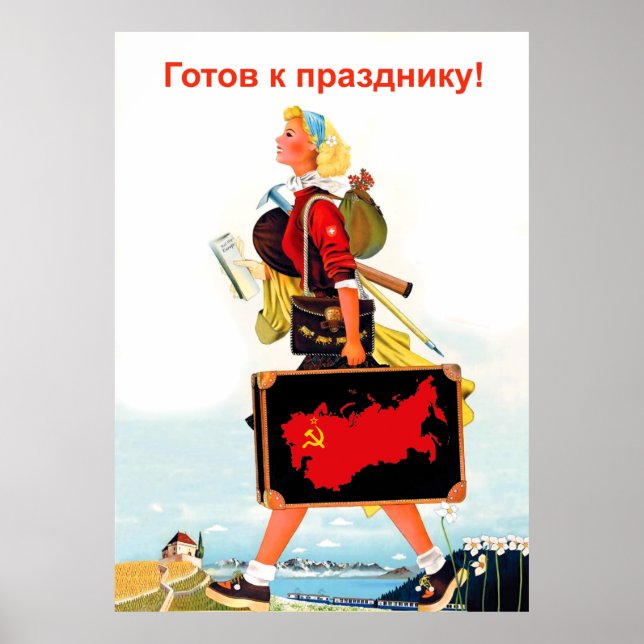 Sowjetfrau bereit für einen Urlaub in Russland Poster (Vorne)