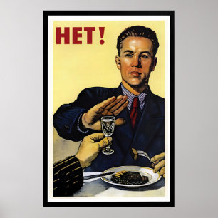 Sowjetische Anti-Alkohol-Propagandaposter – Küche Poster