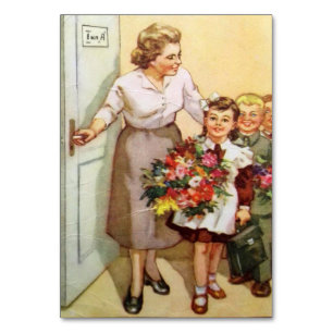 Sowjetische Postkarte für den Schulurlaub Tischnummer