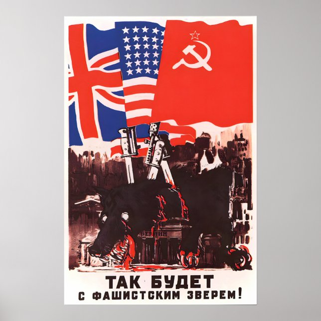 Sowjetische Propagandaposter Dies wird denen passi Poster (Vorne)