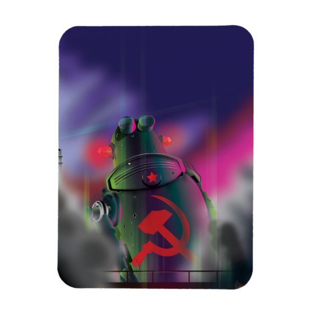 Sowjetische Science Fiction Robot Print. Magnet (Vertikal)