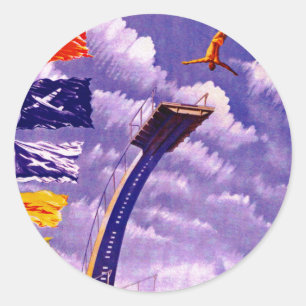 sowjetische Sportproaganda Runder Aufkleber