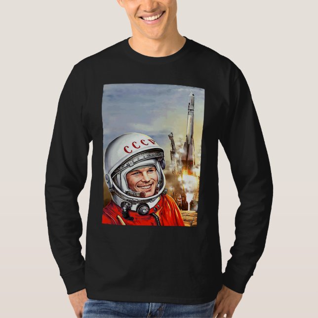 Sowjetischer Gagarin Kosmonaut Raumfahrtprogramm V T-Shirt (Vorderseite)