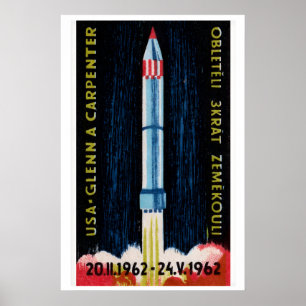 Sowjetischer Raketenstart 1962 Astronaut - Streich Poster