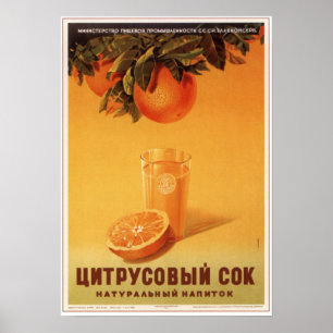 Sowjetischer Zitrusfrucht-Saft UDSSR, der 1951 Poster