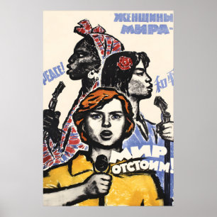 Sowjetisches Propagandaplakat gegen rassische und  Poster