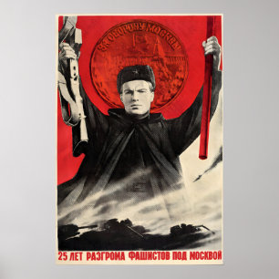 Sowjetisches Propagandaplakat Sieg in der Schlacht Poster