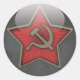 Sowjetisches Stern-Hammer und Sichel Runder Aufkleber (Vorderseite)