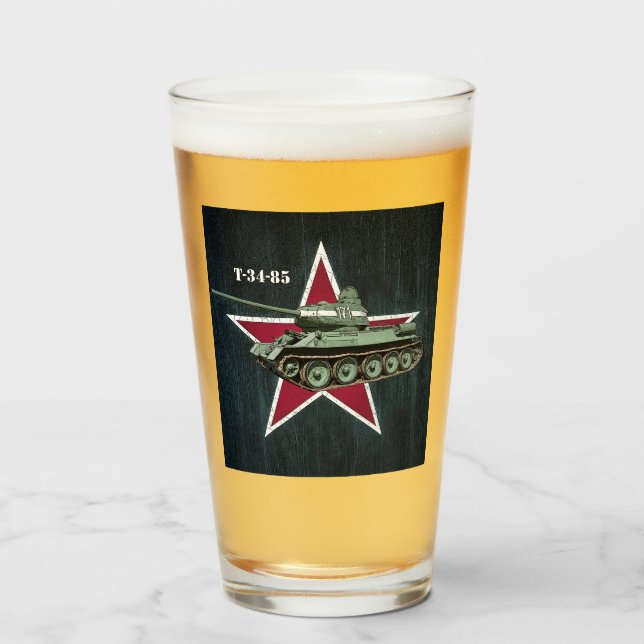 Sowjetkrieg Zwei T-34-85 Tank mit Rotem Star Glas (Vorne (Gefüllt))