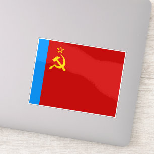 Sowjetrussland-Flagge, UdSSR, CCCP, Kommunismus, L Aufkleber