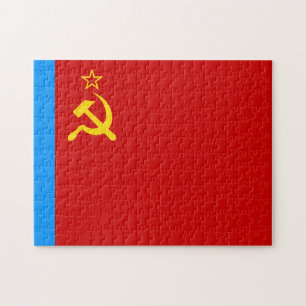 Sowjetrussland-Flagge, UdSSR, CCCP, Kommunismus, L Puzzle