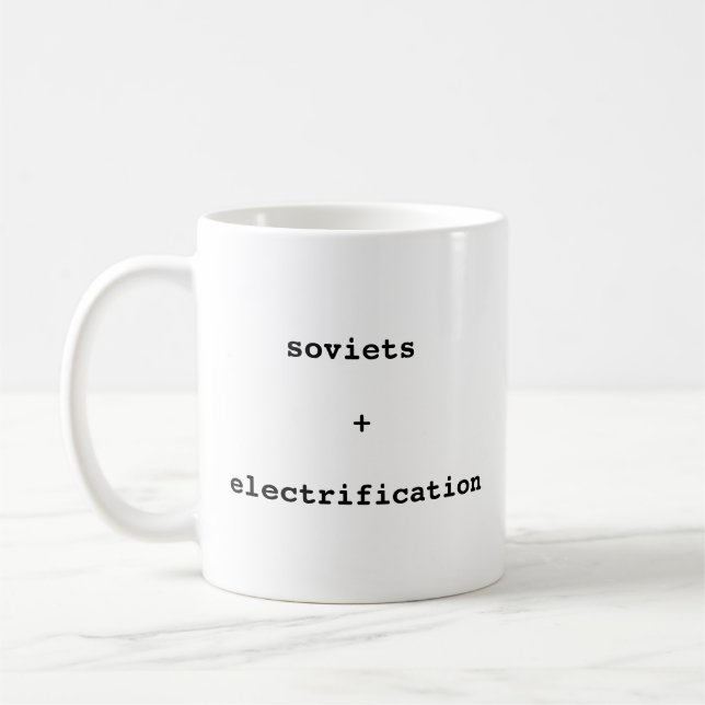 Sowjets + Elektrifizierungs-Tasse Kaffeetasse (Links)