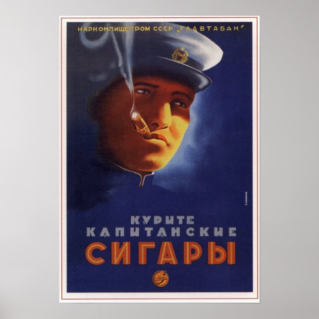 Sowjetunion Captain Cigars Werbung 1939 Poster (Vorne)