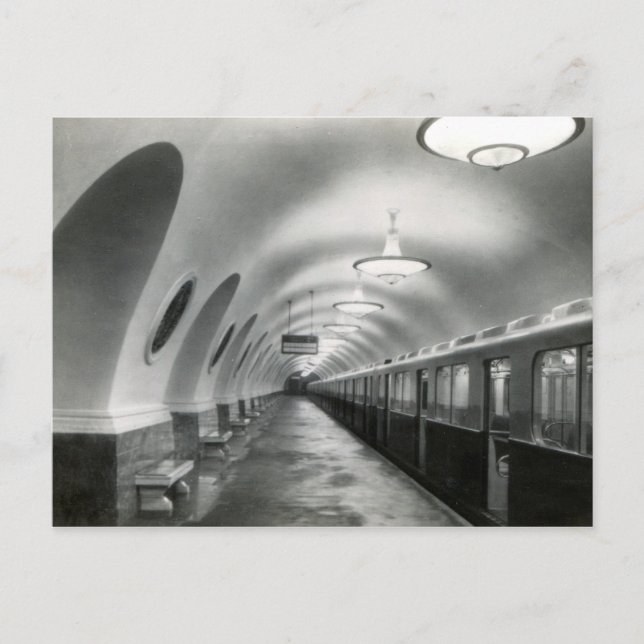 Sowjetunion - Moskauer U-Bahn (Metropoliten), 1939 Postkarte (Vorderseite)