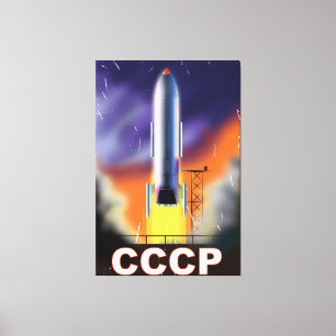 Sowjetunion Retro Weltraum-Raketenposter Leinwanddruck