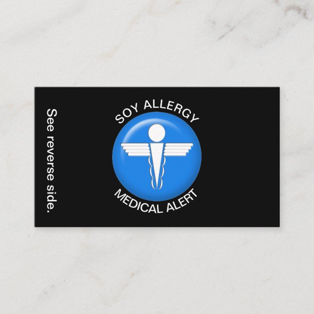 SOY Allergy Medical Alert Card Visitenkarte (Vorderseite)
