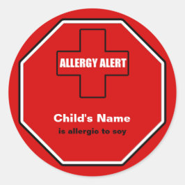 Soy Allergy Medical Alert Custom ml Aufkleber