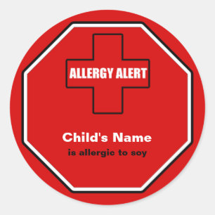 Soy Allergy Medical Alert Custom ml Aufkleber