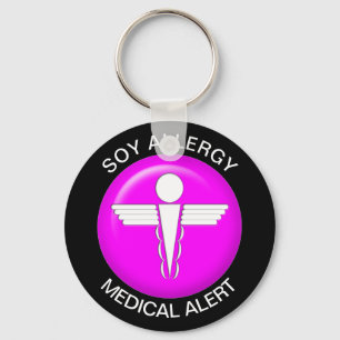 Soy Allergy Medical Alert Pink Schlüsselanhänger
