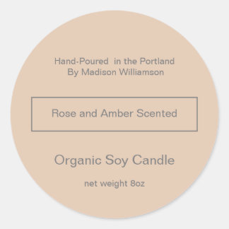 Soy Candle | Einfach rot und grau Runder Aufkleber