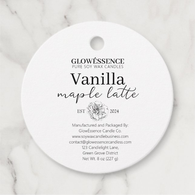 Soy Candle Label Flower (Vorderseite)