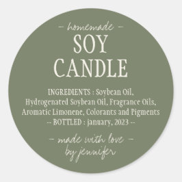 Soy Candle Runder Aufkleber