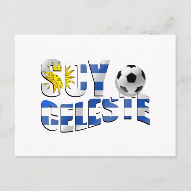 Soy Celeste Uruguay Flagge Futbol Fußball-Logo Postkarte (Vorderseite)