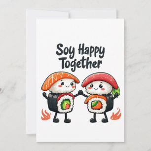Soy glücklich zusammen Sushi Kawaii japanisches Es Save The Date
