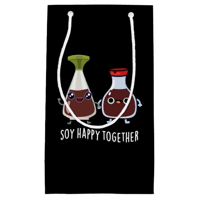 Soy Happy Together Soy Sauce Pun Dark BG Kleine Geschenktüte (Vorderseite)