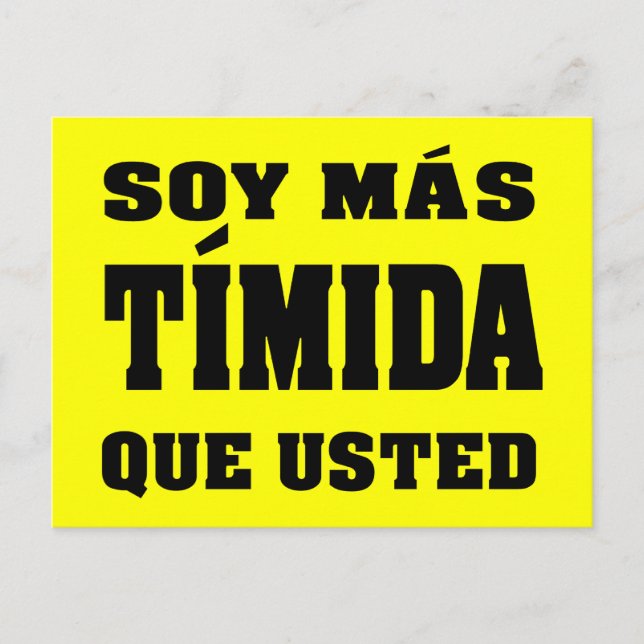 Soy mas timida que gewöhnt postkarte (Vorderseite)