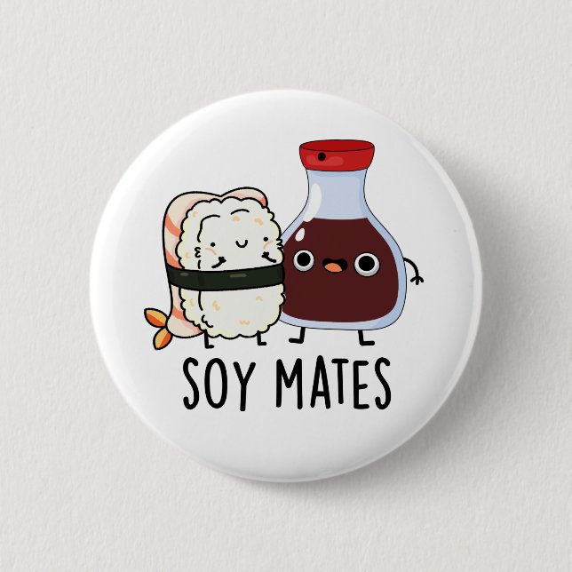 Soy Mates Funny Soy Sauce Puff Button (Vorderseite)