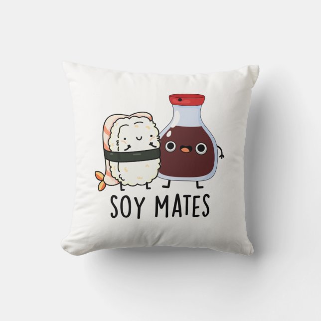 Soy Mates Funny Soy Sauce Puff Kissen (Vorderseite)